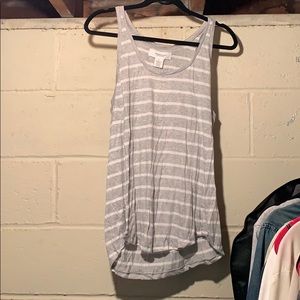 Grey and white striped tank top